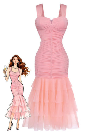 Robe bodycon uni maille patchwork ruchée 1930s