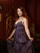 Robe Violet Slip Bohème Col V Fleurs Années 30