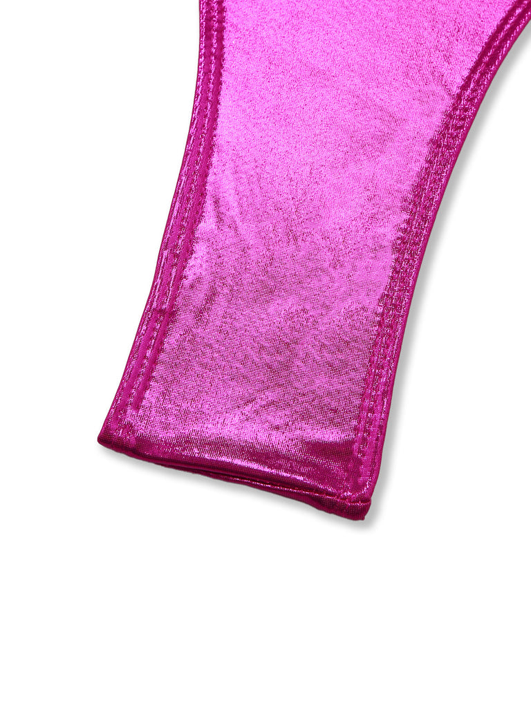 Métallique Cut-Out Maillot de Bain Rose rouge Années 1970 7