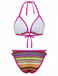 Bohème Géométrique Tricot Halter Ensemble Bikini Années 1970 11