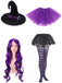 Set d'Accessoires Costume Sorcière Halloween Violet