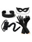 Ensemble d'accessoires de costume de chat noir avec masque à paillettes