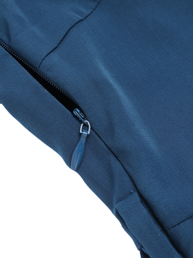 Robe à revers sans manches bleu marine des années 1960 6