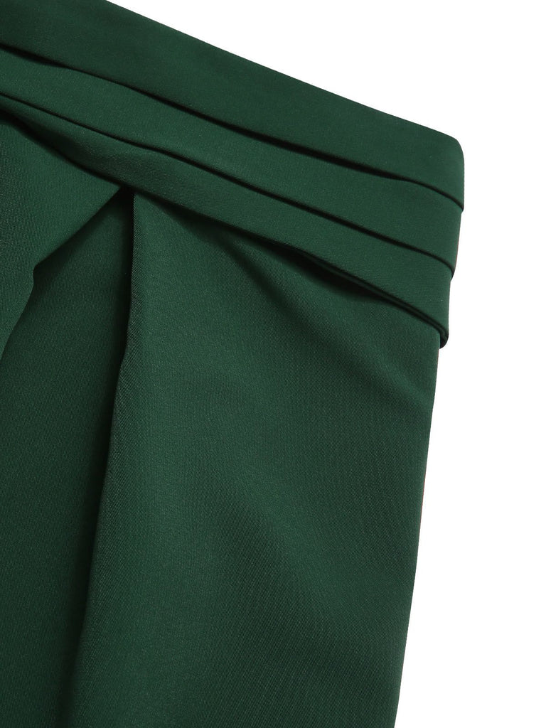 [Prévente] Short plissé vert à pois patchwork des années 1950