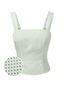 [Prévente] Camisole courte à larges bretelles et pois verts des années 1950