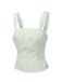[Prévente] Camisole courte à larges bretelles et pois verts des années 1950