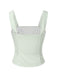 [Prévente] Camisole courte à larges bretelles et pois verts des années 1950
