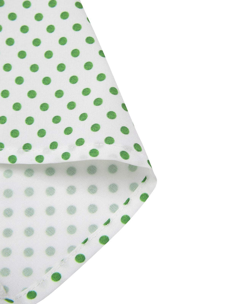 [Prévente] Camisole courte à larges bretelles et pois verts des années 1950