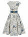 [Prévente] Robe bleu cheval col bateau ceinturée années 1950