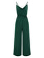 Combinaison à bretelles en satin vert foncé col bénitier années 1930
