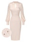 [Prévente] Robe fourreau dos nu en satin crème des années 1960