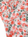 [Prévente] Robe à volants col V fente latérale motif roses des années 1940