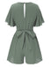 Combishort en coton verte uni manches volantées des années 1950