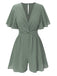 Combishort en coton verte uni manches volantées des années 1950