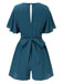 Combishort en coton verte uni manches volantées des années 1950