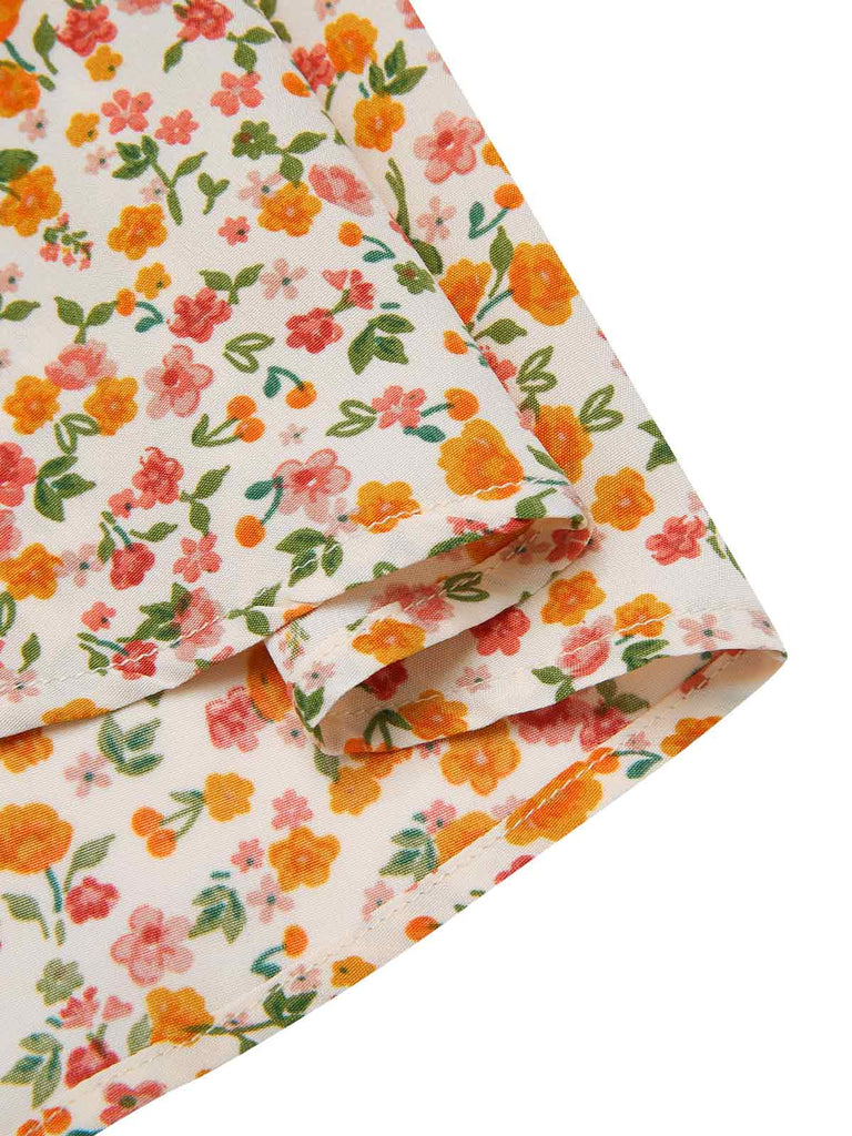 [Prévente] Jupe à boutons floraux multicolores des années 1950
