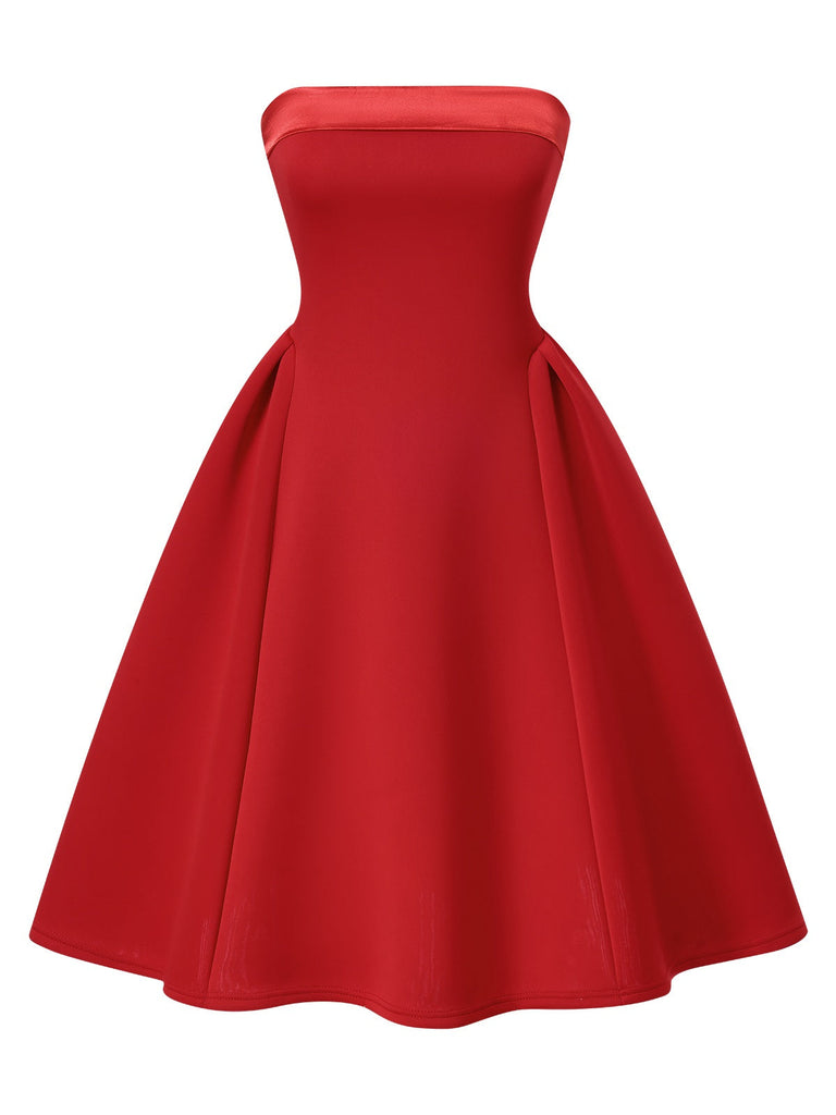 Robe bandeau trapèze colorblock vintage des années 1950
