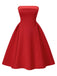 Robe bandeau trapèze colorblock vintage des années 1950