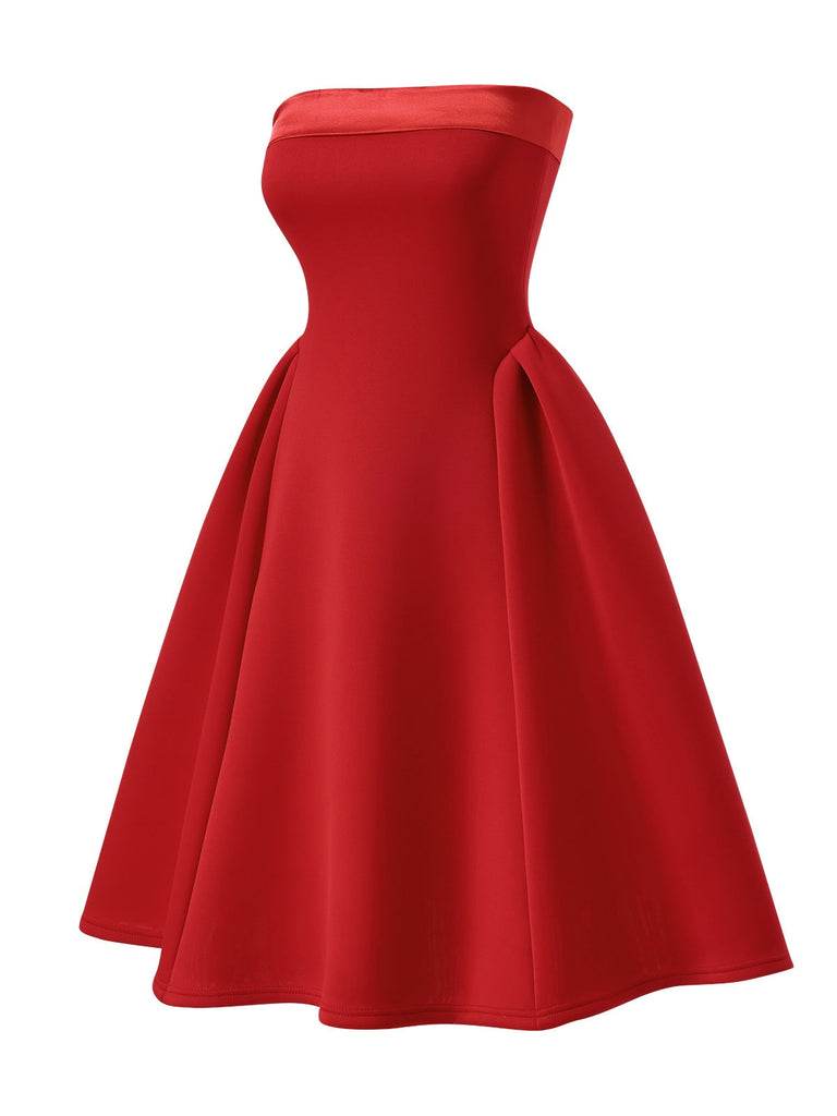 Robe bandeau trapèze colorblock vintage des années 1950