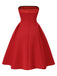 Robe bandeau trapèze colorblock vintage des années 1950