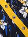 [Prévente] Robe patchwork florale jaune à épaules dénudées années 1950