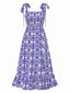 Robe sans manches à bretelles bohème bleue des années 1970