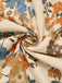 Robe fleurie vintage beige col V à taille smockée des années 1930
