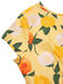 [Prévente] Robe froncée à fleurs d'hortensia jaune des années 1950