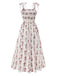 [Prévente] Robe florale smockée nœud à l'épaule des années 1940