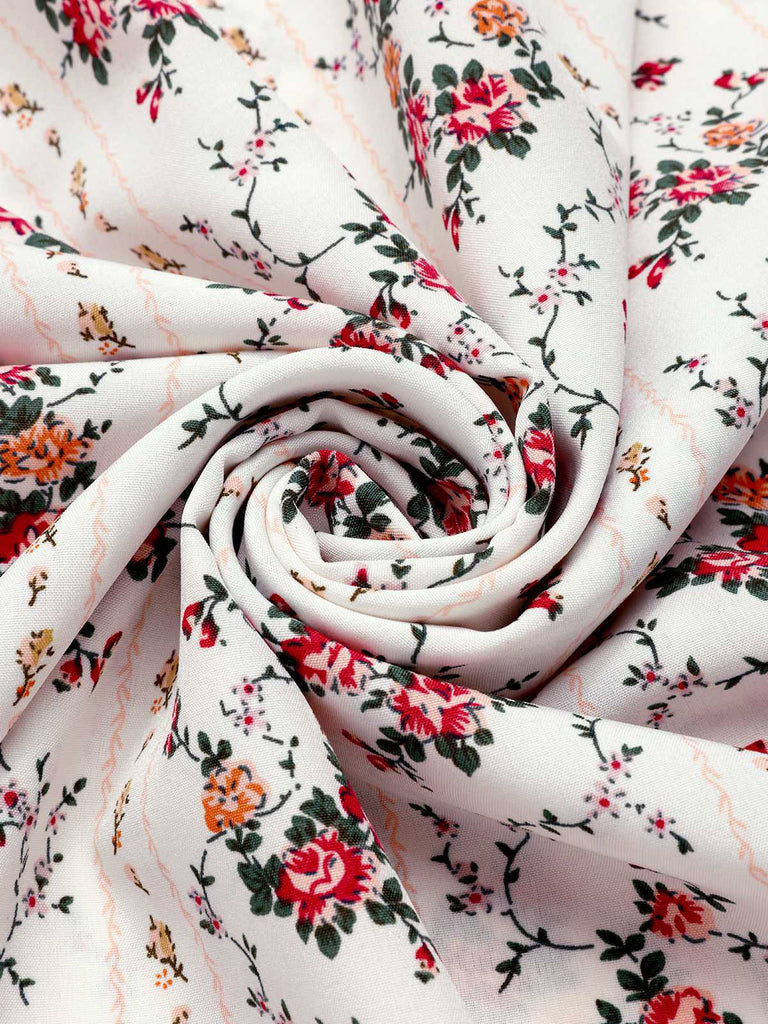 [Prévente] Robe florale smockée nœud à l'épaule des années 1940