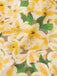 Robe jaune à fleurs froncées et lacées dans le dos des années 1960
