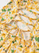 Robe jaune à fleurs froncées et lacées dans le dos des années 1960