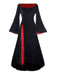 Robe en velours à manches cloches style Wednesday Addams des années 1930