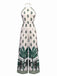 Combinaison verte licou à motif palmiers des années 1930