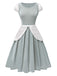 [Prévente] Robe de princesse patchwork bleu gris pailleté années 1950