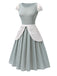 [Prévente] Robe de princesse patchwork bleu gris pailleté années 1950
