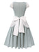 [Prévente] Robe de princesse patchwork bleu gris pailleté années 1950