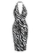 [Prévente] Robe dos nu à rayures zébrées col V des années 1960
