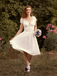 Robe blanche en coton dentelle années 1940