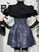Robe tutu à lacets fleuri bleu style gothique des années 1980