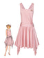 [Prévente] Robe rose satin col carré et nœud années 1920