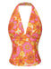[Prévente] Haut dos nu fleuri hippie orange des années 1960