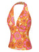 [Prévente] Haut dos nu fleuri hippie orange des années 1960