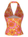 [Prévente] Haut dos nu fleuri hippie orange des années 1960