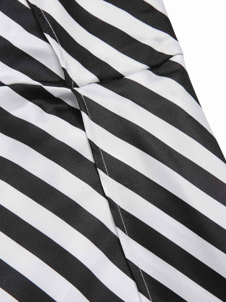[Prévente] Combinaison dos nu croisée rayures obliques noir et blanc années 1970