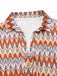 Combishort revers multicolore style bohème motifs d'arbres des années 1970