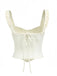 Camisole corset à volants en patchwork de maille années 1960
