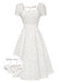 [Prévente] Robe blanche en coton petites fleurs des années 1950