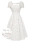 [Prévente] Robe blanche en coton petites fleurs des années 1950