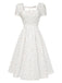 [Prévente] Robe blanche en coton petites fleurs des années 1950